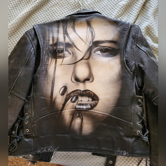 L.A. Roxx painted leather jacket - Picture 2 of 4